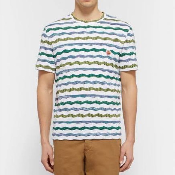 Missoni Mare Multicolor Wave Pattern Short Sleeve Tee - Picture 1 of 11